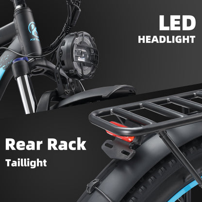 Dark Slate Gray KETELES K800 Dual Motor Mountain E-Bike 48V 23Ah 26" Fat Tire Ebike