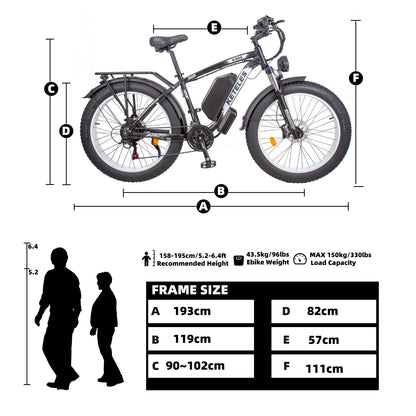 Light Gray KETELES K800 Dual Motor Mountain E-Bike 48V 23Ah 26" Fat Tire Ebike