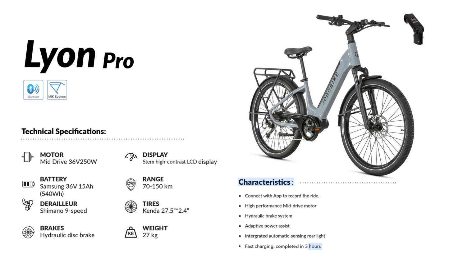 JOBOBIKE Lyon Pro Electric Bike