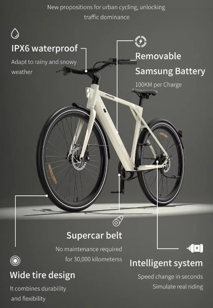 250W PIXAR AMANO S900 Electric Bike 36V10Ah City Bike 7-Speed Torque Sensor 45Nm