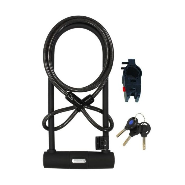 Serfas 10mm U-Lock w/Bracket & Cable | Secure & Durable